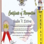 Certificate of Recognition by BIR