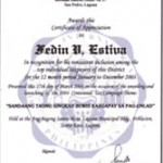Certificate of Appreciation by BIR